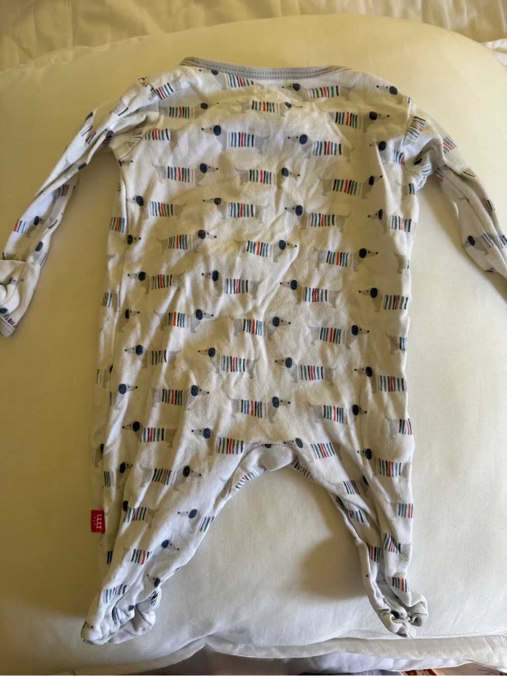 Magnetic Me Organic Cotton Footies with Striped Dog Pattern